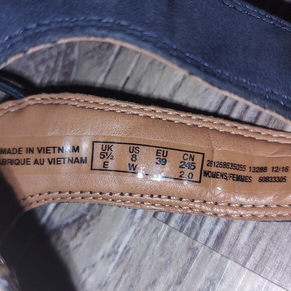 Clarks Artisan Navy Blue Peep Toe Espadrille Slingback  Sz 8W  8 wide  EUC - Picture 7 of 7